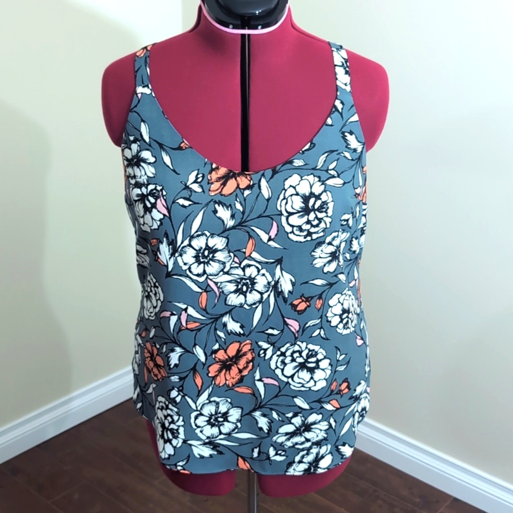 Le Chateau|Vintage Grey Multicolored Floral Camisole Polyester lined